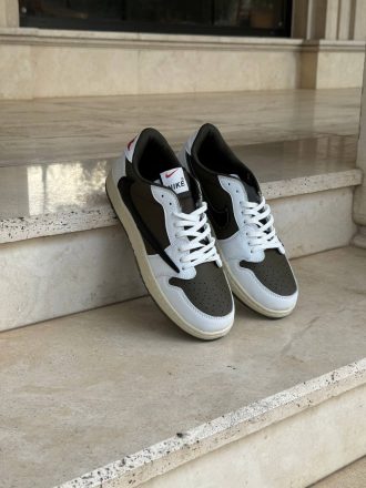 نایک ایرجردن وان لو تراویس اسکات اولیو Travis Scott Air Jordan 1 Low OG Olive